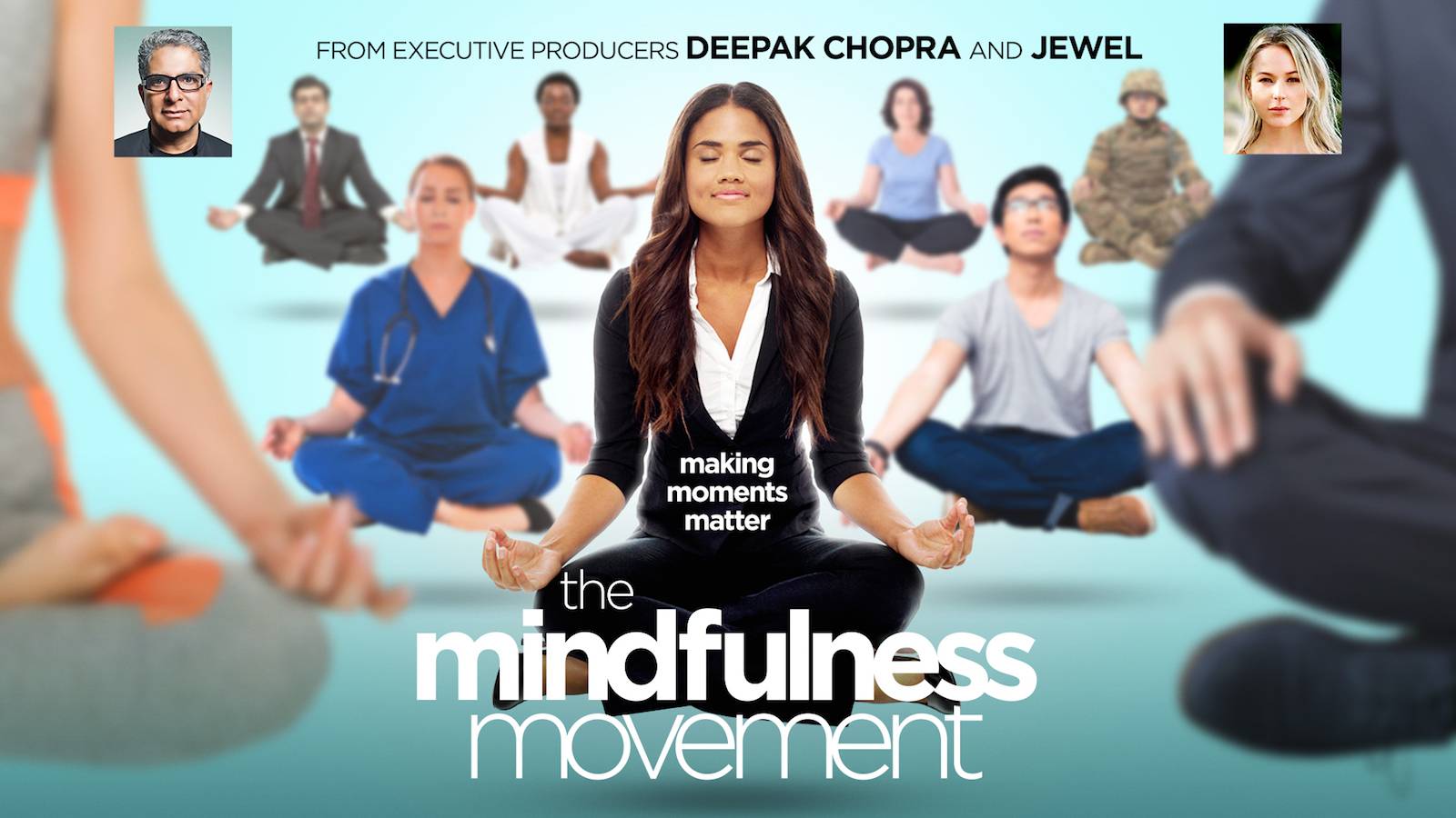 Deepak Chopra, Jewel and other people practicing mindfulness
